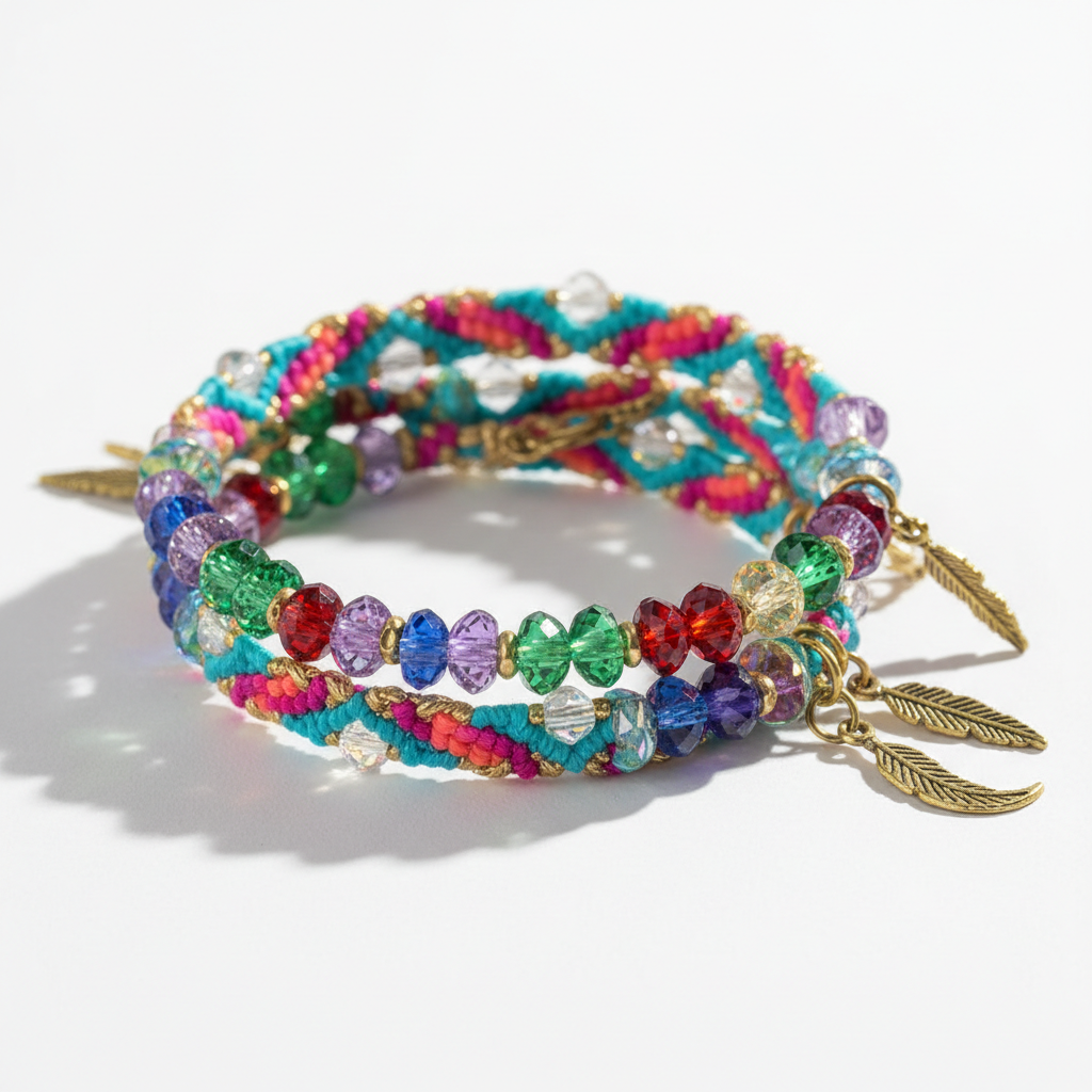 Colorful crystal bead bracelet boho style