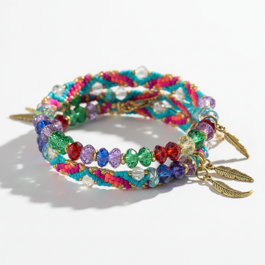 Colorful crystal bead bracelet boho style